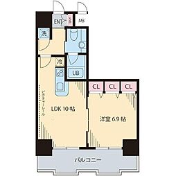 マノワール駒沢 1LDKの間取図画像