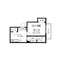 ドミール・K 1Kの間取図画像