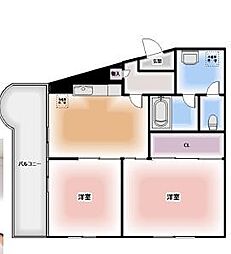 メゾン・ド・ロワール 2DKの間取図画像