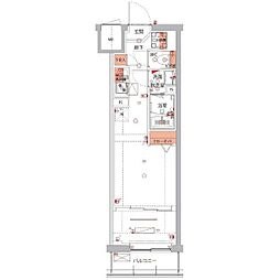 ハーモニーレジデンスパレスフロント 1LDKの間取図画像