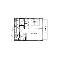 ガーデン千歳船橋 1LDKの間取図画像