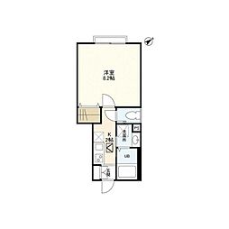 WELLSQUARE三軒茶屋 1Kの間取図画像