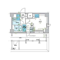 LEXE梶ヶ谷 ワンルームの間取図画像