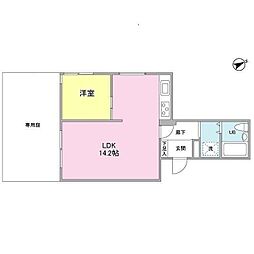 サンクテラス2 1LDKの間取図画像