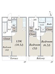 アンシャレ 3LDKの間取図画像