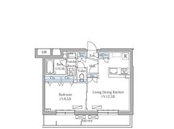 Rovine目黒東山 1LDKの間取図画像