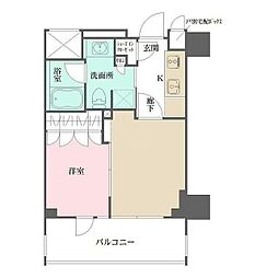 ザ・パークワンズ三軒茶屋 1DKの間取図画像