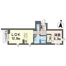 アルシアグランデ 三軒茶屋 1LDKの間取図画像