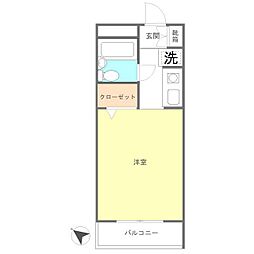 アルカディア駒沢45 ワンルームの間取図画像
