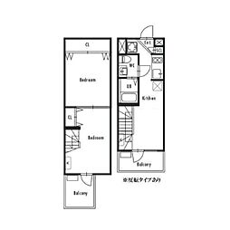 プライマル下北沢 2DKの間取図画像