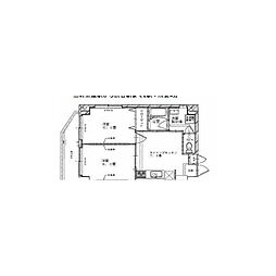 シャトーポレール若林 2DKの間取図画像