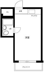メゾンドリベラル ワンルームの間取図画像