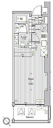 プレミアムキューブ元代々木 ワンルームの間取図画像