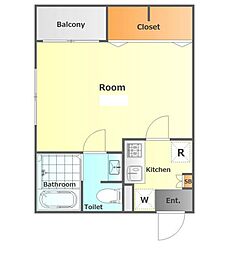 アーバンコート品川 1Kの間取図画像