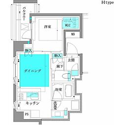 ザ・パークハウス桜新町翠邸 1LDKの間取図画像