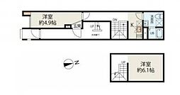 Domani 目黒本町 1階1LDKの間取り
