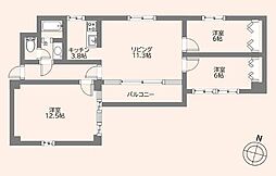 ニューフジマンション 3LDKの間取図画像