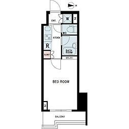 ルーブル大森町 1Kの間取図画像