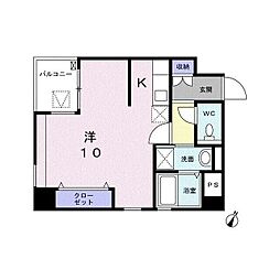 目黒いずみマンション 1Kの間取図画像