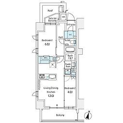 リビオ北品川リバーサイドテラス 2LDKの間取図画像