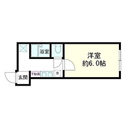 山王ハマセイホウ 1Kの間取図画像