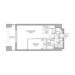 レジディア芝大門2 1LDKの間取図画像