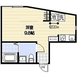 スカイヒルズ羽田 ワンルームの間取図画像