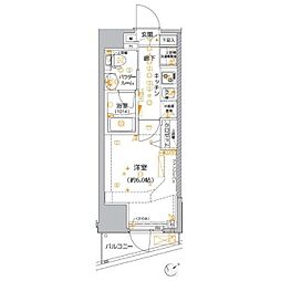 クレイシア品川東大井 1Kの間取図画像