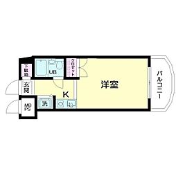 日神パレステージ大森 ワンルームの間取図画像