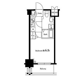 メインステージ蒲田6エグザ 1Kの間取図画像