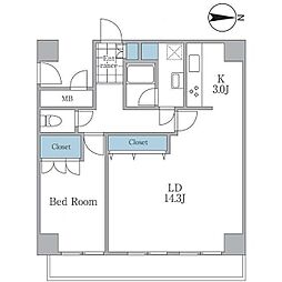 CRESCENTCOURT大森 1LDKの間取図画像
