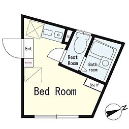 ベルネージュ ワンルームの間取図画像
