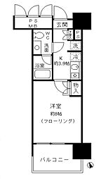 フォンテーヌ芝浦 1Kの間取図画像