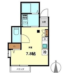 アクセス大森西 1Kの間取図画像