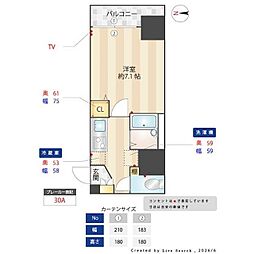 ステージファースト慶應三田 1Kの間取図画像