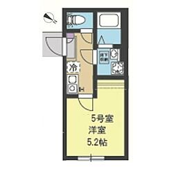 ネスト大倉山 1Kの間取図画像