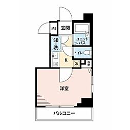 ステーションプラザロアール目黒都立大学 1Kの間取図画像