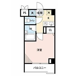 ルーブル都立大学参番館 1Kの間取図画像