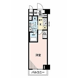 メインステージ奥沢 1Kの間取図画像