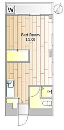 石井マンション ワンルームの間取図画像