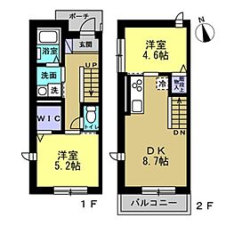 IL COVO等々力(イルコーヴォ等々力) 2DKの間取図画像