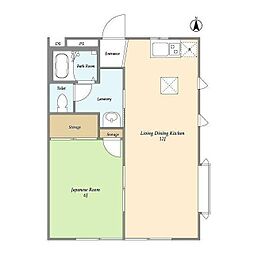 フェリース大岡山 1LDKの間取図画像
