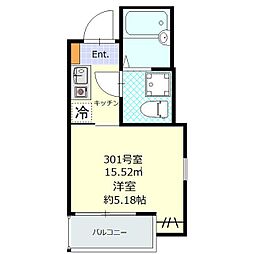 glorycourt 1Kの間取図画像