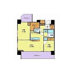 ジェノヴィア目黒南グリーンヴェール 2LDKの間取図画像