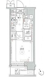 クレイシア品川戸越銀座 1Kの間取図画像