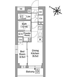 ORSUS戸越銀座 1DKの間取図画像
