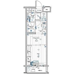 PREMIUMCUBE大岡山DEUX 1DKの間取図画像