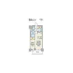 CRESTCOURT大岡山 1LDKの間取図画像