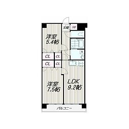 マンションメゾン富士見台 2LDKの間取図画像