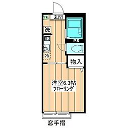 プラトー池上 1Kの間取図画像
